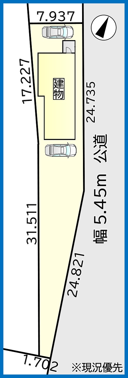小樽市赤岩2丁目　戸建の区画図|駐車3台以上可能♪