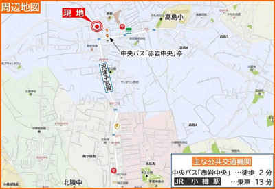 【地図】 | 小樽市赤岩2丁目　戸建 | 保育所や小学校も徒歩10分以内で、子育ても安心♪