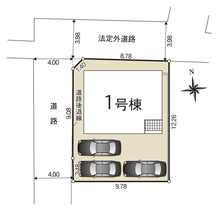 高松市三条町の新築一戸建の区画図