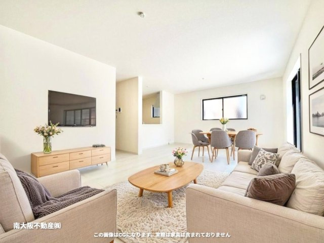 岸和田市磯上町新築２号棟の居間・リビング|家具はイメージ画像です。