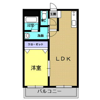 熊本市南区田迎５丁目の賃貸マンションの間取り