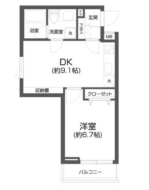 PASEO中目黒　敷金0　角部屋　オートロックの間取り
