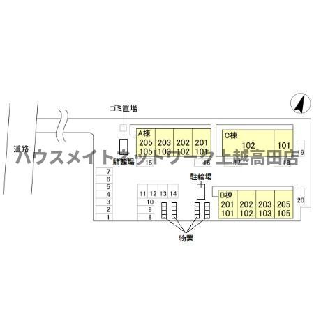 エクセレントコート Ｃ棟の区画図|配置図