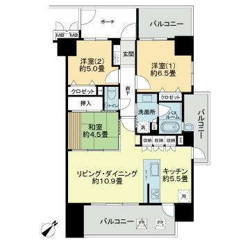 サーパス赤坂マスターズビューの間取り