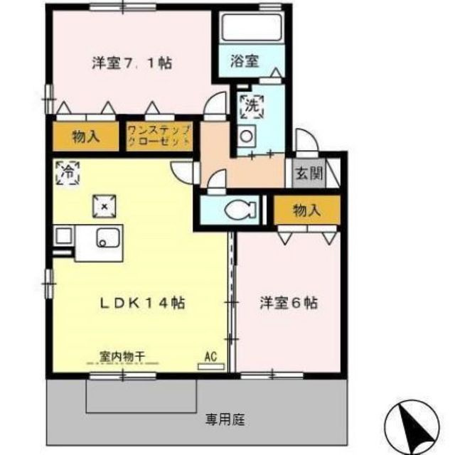 羽島市福寿町間島８丁目のアパートの間取り