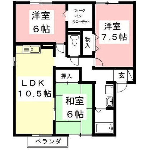 羽島郡笠松町門間のアパートの間取り