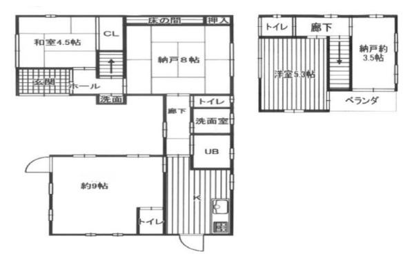 磯城郡田原本町秦庄　一戸建の間取り