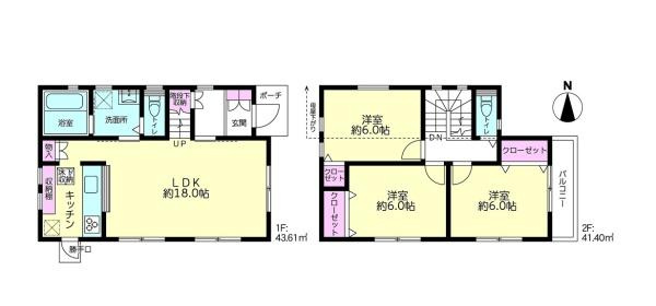 横浜市栄区長倉町の中古一戸建の間取り