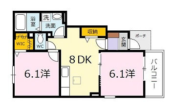 広島市安佐北区上深川町のアパートの間取り