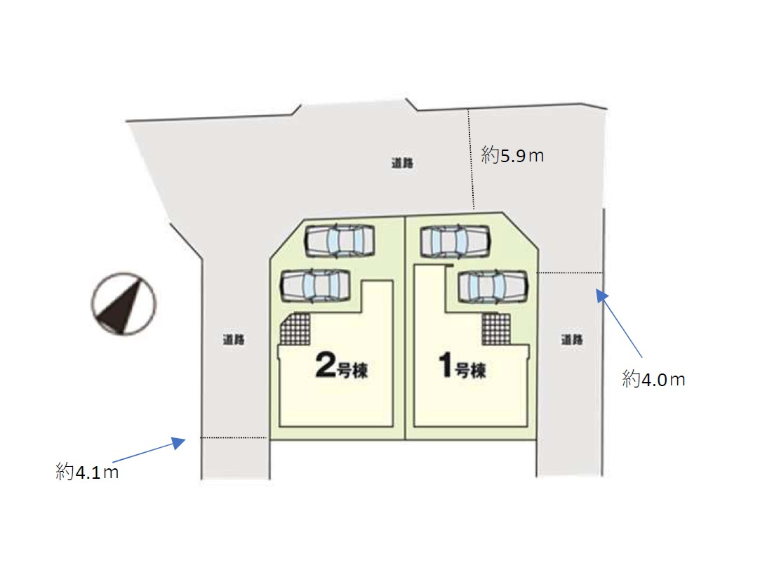 福岡市博多区麦野2丁目第3-2棟（1号棟）　の区画図|配置図（1号棟）