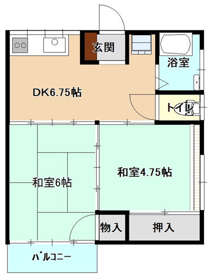 【間取り】 | 秋吉アパート　Ⅱ棟