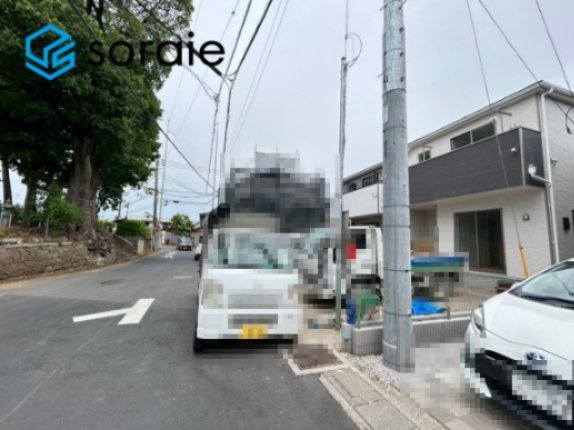 川越市砂第19期全4棟　新築戸建　クレイドルガーデンの前面道路含む現地写真|6/2撮影
