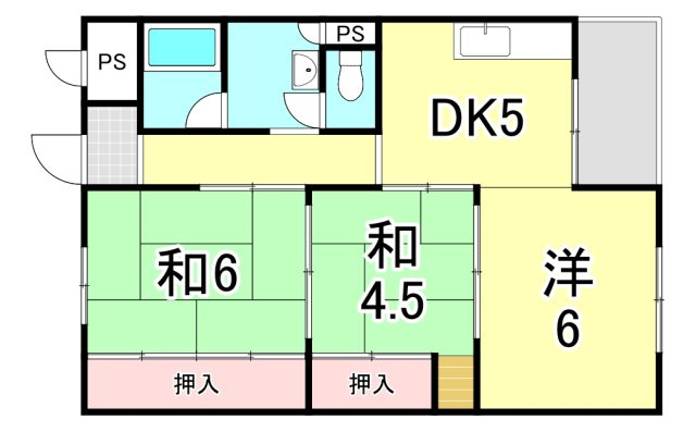 住吉台東住宅3号棟の間取り