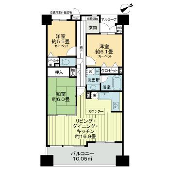 ライオンズヴィアーレ浦和弐番館の間取り