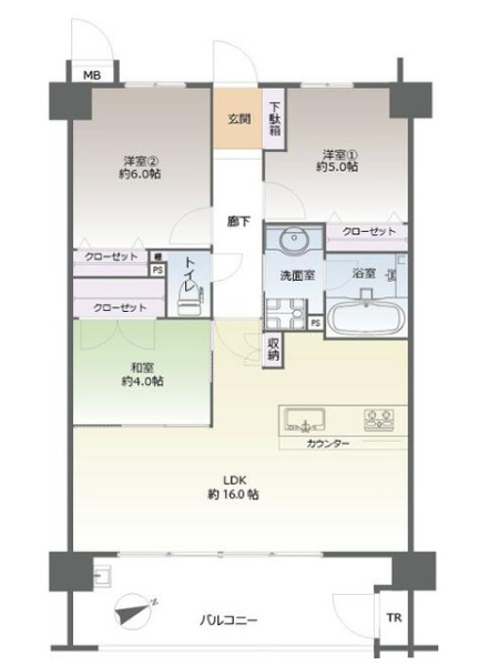 【間取り】 | サンパーク千早グラッセ☆仲介手数料無料☆