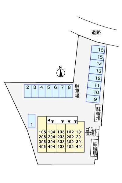 オークヴィラの駐車場