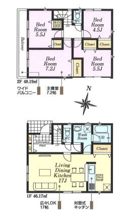 川越市砂第19期全4棟　新築戸建　クレイドルガーデン