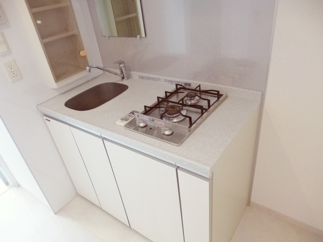 北区滝野川５丁目の賃貸マンションのキッチン|2口ガスコンロのキッチンです