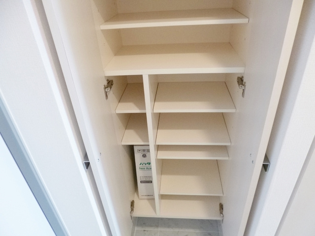 北区滝野川５丁目の賃貸マンションの玄関|たっぷり入るシューズボックスです