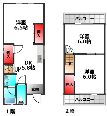 新田3丁目貸家の間取り
