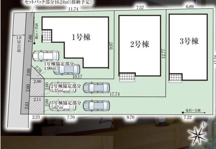 川越市藤間14期全2棟　新築戸建　グラファーレの区画図