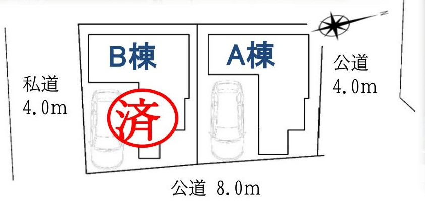 海まで徒歩9分！ 海と街を楽しむ贅沢な住環境の区画図|A棟