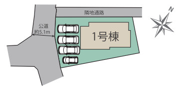 【区画図】 | 糟屋郡宇美町明神坂1丁目　1号棟（全1棟）【仲介手数料無料・0円】 | 区画図です。1号棟