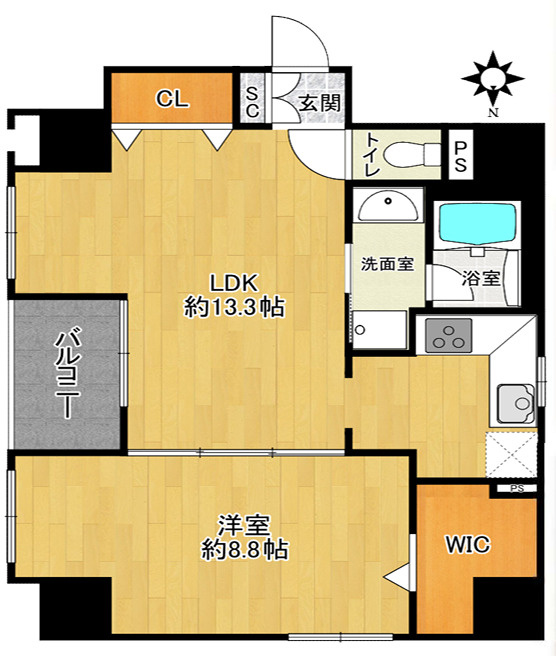 大阪市中央区内本町２丁目の事務所の間取り