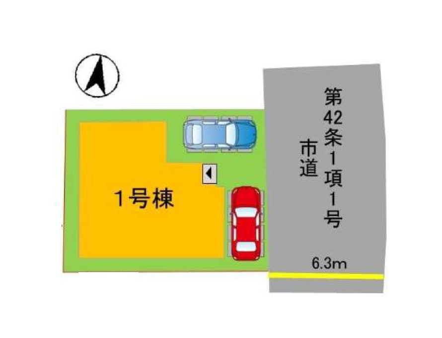 福岡市早良区田村5丁目第6-1棟（1号棟）の区画図|配置図