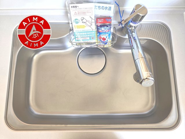 福岡市早良区田村5丁目第6-1棟（1号棟）の内観：施工例|洗い物のストレスを軽減する、広々としたシンクスペース。