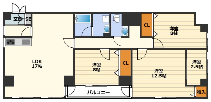 to U天神橋の間取り
