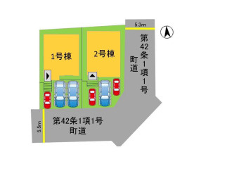 【区画図】 | 糟屋郡須恵町上須恵28期　1号棟（全2棟）【仲介手数料無料・0円】 | 区画図です。1号棟