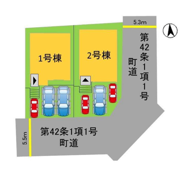 【区画図】 | 糟屋郡須恵町上須恵28期　1号棟（全2棟）【仲介手数料無料・0円】 | 区画図です。1号棟