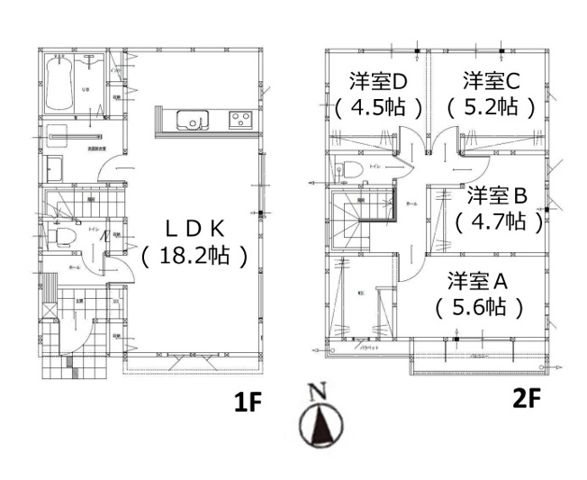 【間取り】 | 糟屋郡須恵町上須恵28期　2号棟（全2棟）【仲介手数料無料・0円】 | 平日、土日祝日もお好きな日時にご見学可能です。お気軽にお問合せ下さい。