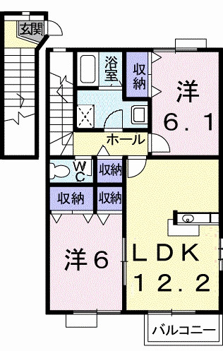 デュエル　ミサキⅢ　Ａの間取り