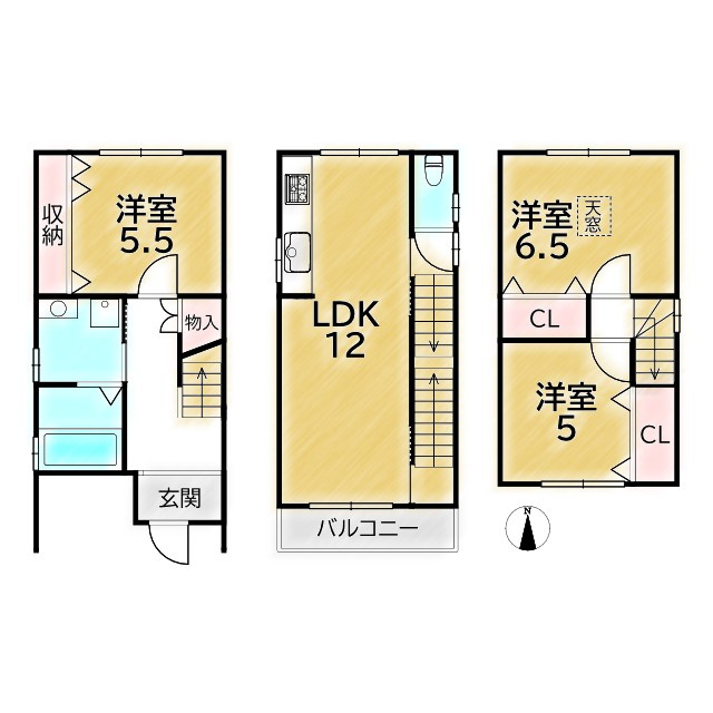 上京区山王町 新築戸建の間取り