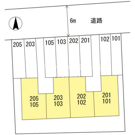 福知山市前田新町のアパートの区画図