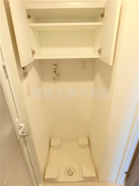 Mia CasaⅡ(ミアカーサツーの設備|棚収納付きでランドリーラック不要な洗濯機置き場！