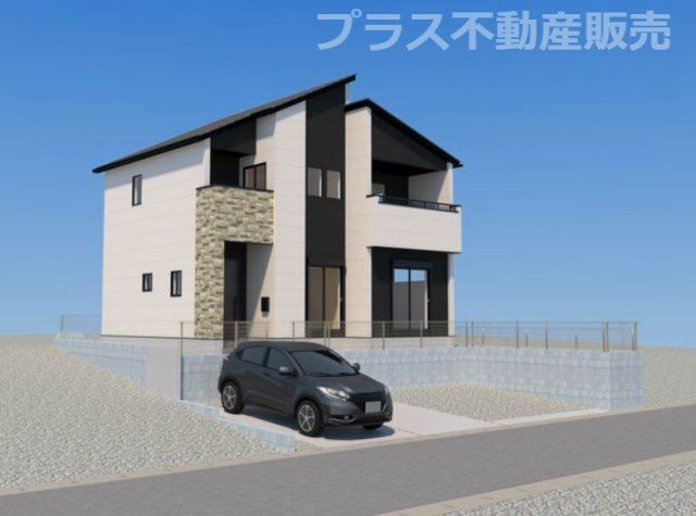 【外観】 | 糟屋郡須恵町須恵24期　1号棟（全1棟）【仲介手数料無料・0円】 | 完成イメージの外観パースです。