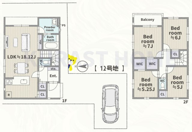 京都市伏見区羽束師鴨川町　新築戸建の間取り