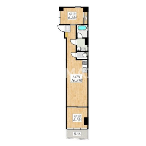 FUKUMI　APARTMENTの間取り|間取図です！