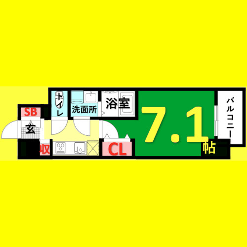 S-RESIDENCE浄心　名古屋市賃貸　仲介手数料無料の間取り
