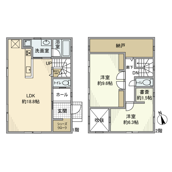 石川町戸建の間取り