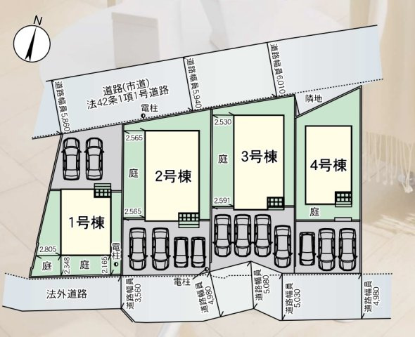 【区画図】 | 福岡市早良区梅林7丁目第6　3号棟（全4棟）【仲介手数料無料・0円】 | 区画図です。3号棟