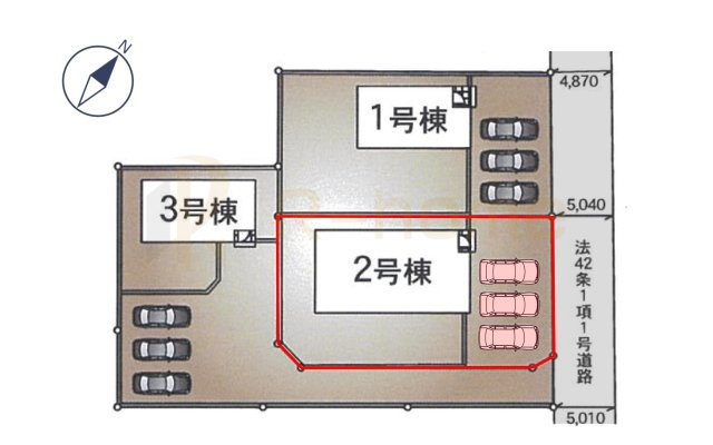 つくば市高見原第17　新築戸建て　2号棟の区画図|大きなお買い物だからこそ、メリット・デメリットを伝えさせて頂きます。
R-homeにお任せください♪