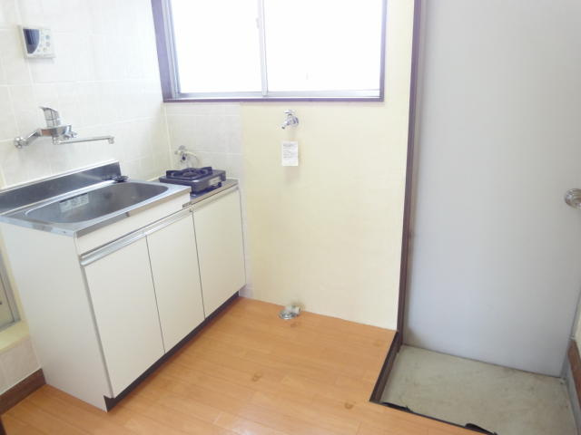 一口ガスコンロが設置済みです。