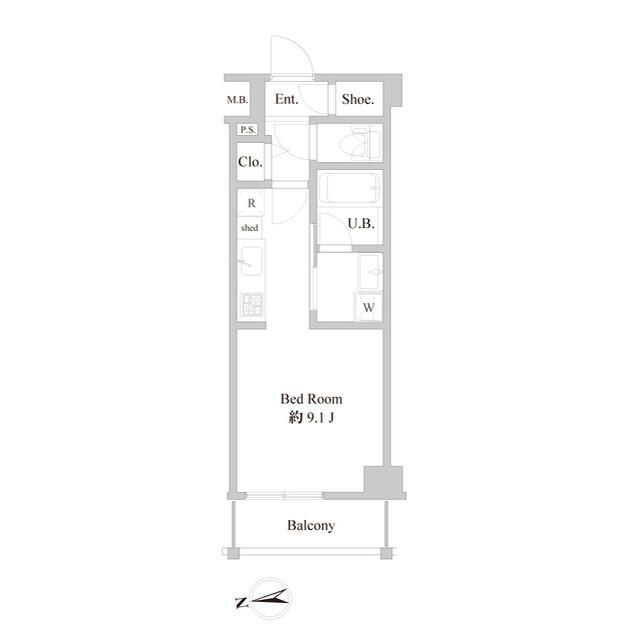 Ｂ　ＣＩＴＹ　ＡＰＡＲＴＭＥＮＴ　ＩＴＡＢＡＳＨＩ　ＮＯＲＴＨの間取り