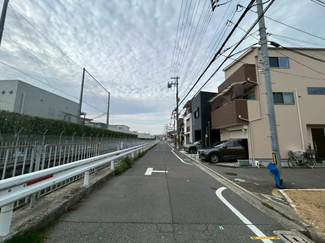 堺市北区金岡町　売土地の前面道路含む現地写真