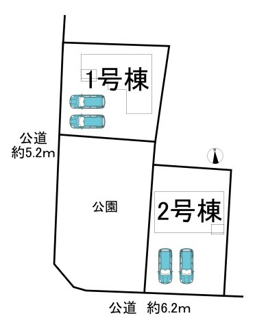 知多郡武豊町東大高本田　全2棟　2号棟の区画図|全2区画分譲地☆
