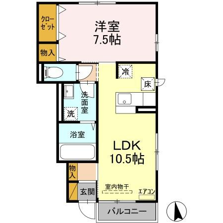 ボヌール新松戸　A棟の間取り